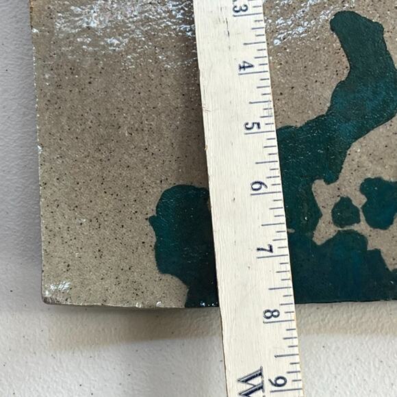 Studio Art Trinket Tray Large Square 8 x 7.5" Stoneware Signed Timber Bailey - Picture 6 of 8